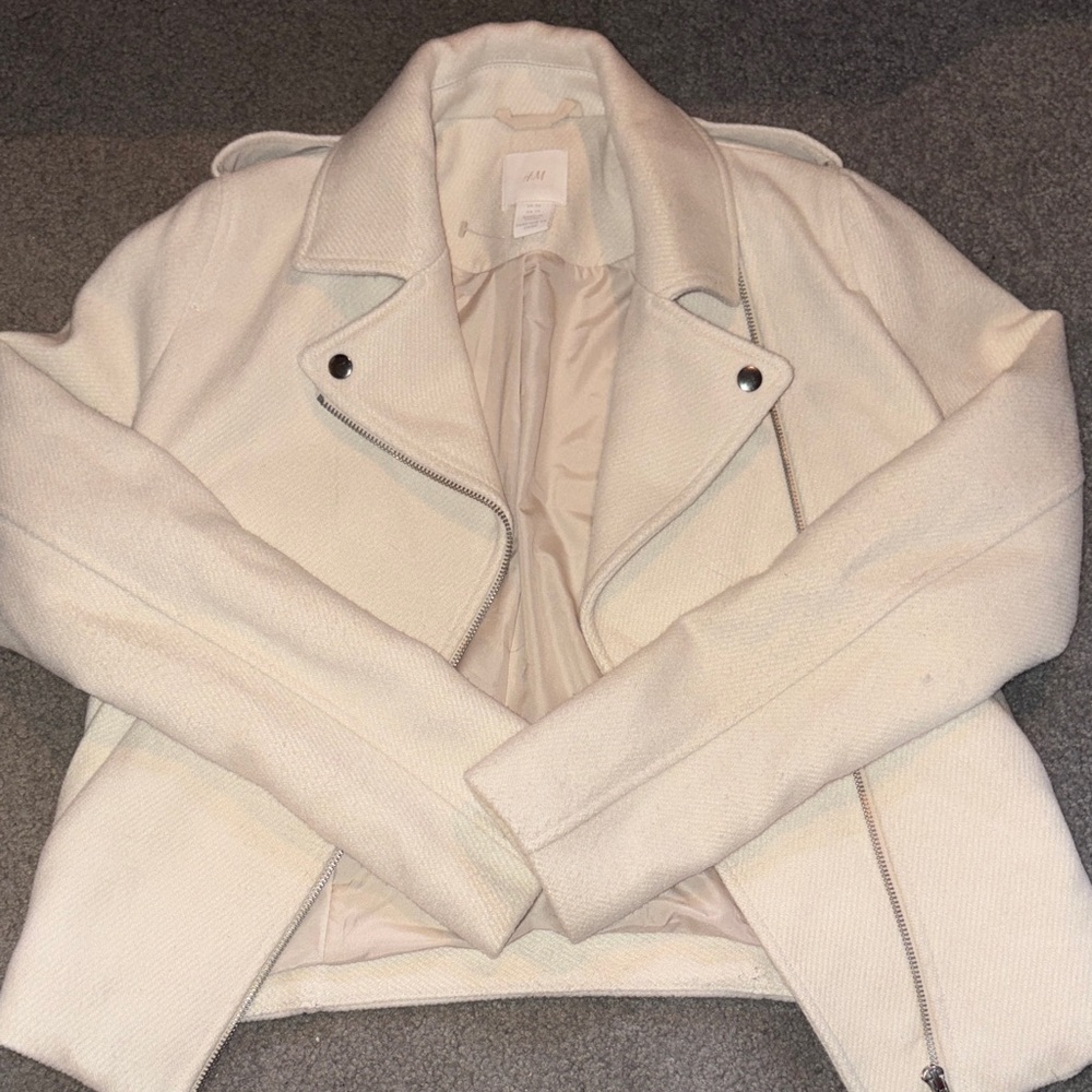 H&M Cream Leather Jacket